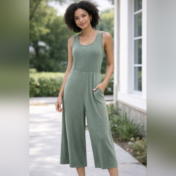 Black Swan Dresses & Skirts - Black Swan Olive Green Sleeveless Jumpsuit